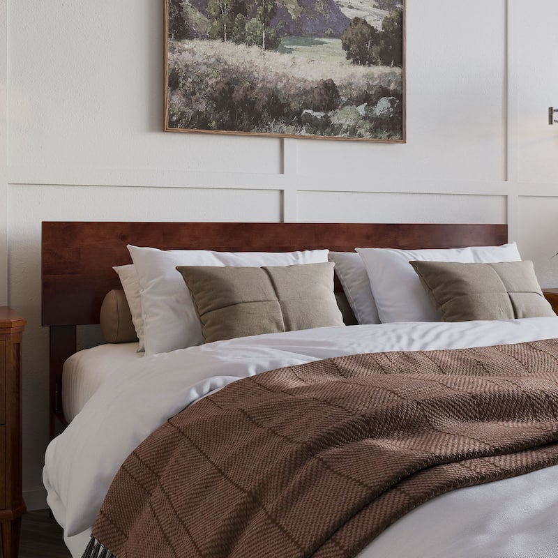 AFI Orlando Headboard with Attachable Charger - Walnut - Queen