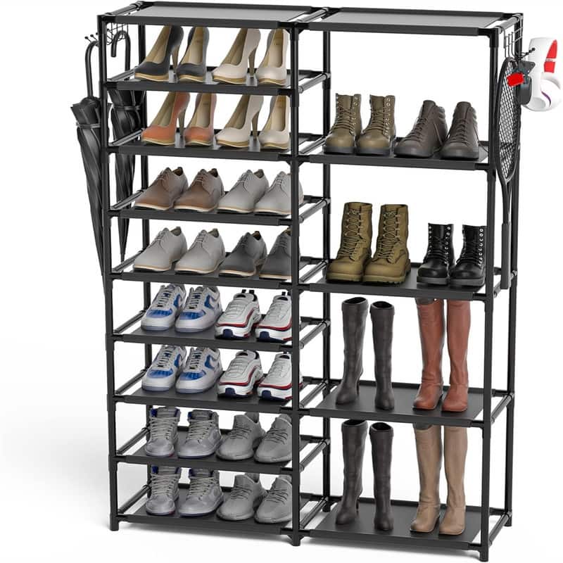 Tall Garage Shoe Rack Large Capacity - 55.5"D x 11"W x 35"H
