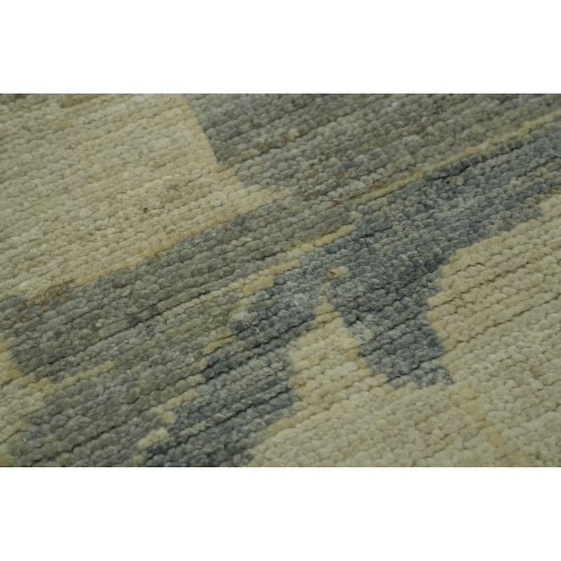 Vegetable Dye Wool Oushak Turkish Large Rug, Floral Geometric Carpet - 14' 3'' X 12' 2''