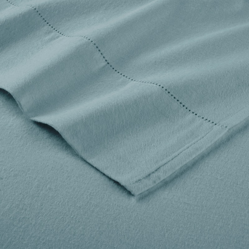 Pointehaven Solid Cotton 180 GSM Deep Pocket Oversized Brushed Flannel Sheet Set