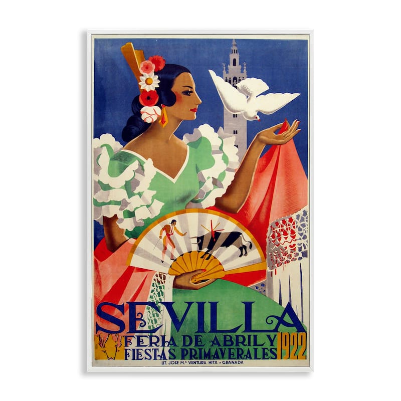 Stupell Seville Vintage Culture Framed Giclee Art Design By Marcus Jules - 16 x 24 - White
