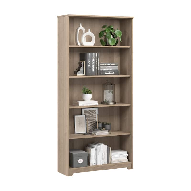 Bush Furniture Cabot Tall 5 Shelf Bookcase with Adjustable Shelves - Ash Gray