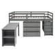 preview thumbnail 49 of 49, Low Study Twin Loft Bed with Cabinet and Rolling Portable Desk, White