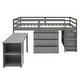 preview thumbnail 15 of 17, Low Study Twin Loft Bed with Rolling Portable Desk, Grey