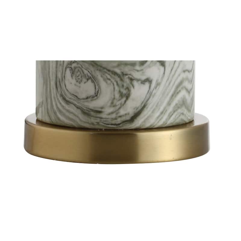 Swirl 20.5" Ceramic LED Table Lamp, Gray/Green by JONATHAN Y
