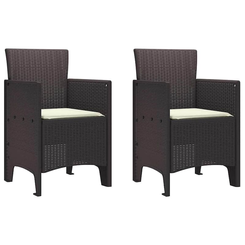vidaXL Garden Dining Set 3/5 pcs Anthracite/Brown Polt rattan - 100 x 100 x 73 cm