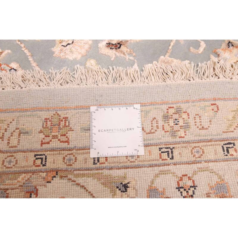 ECARPETGALLERY Hand-knotted Mirzapur Light Blue Viscose, Wool Rug - 7'11 x 10'3