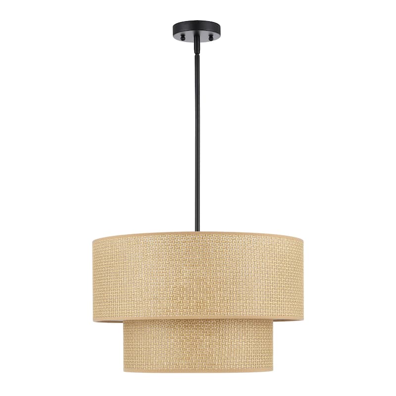 GetLedel 4-Light Bohemian Handwoven Drum Chandelier