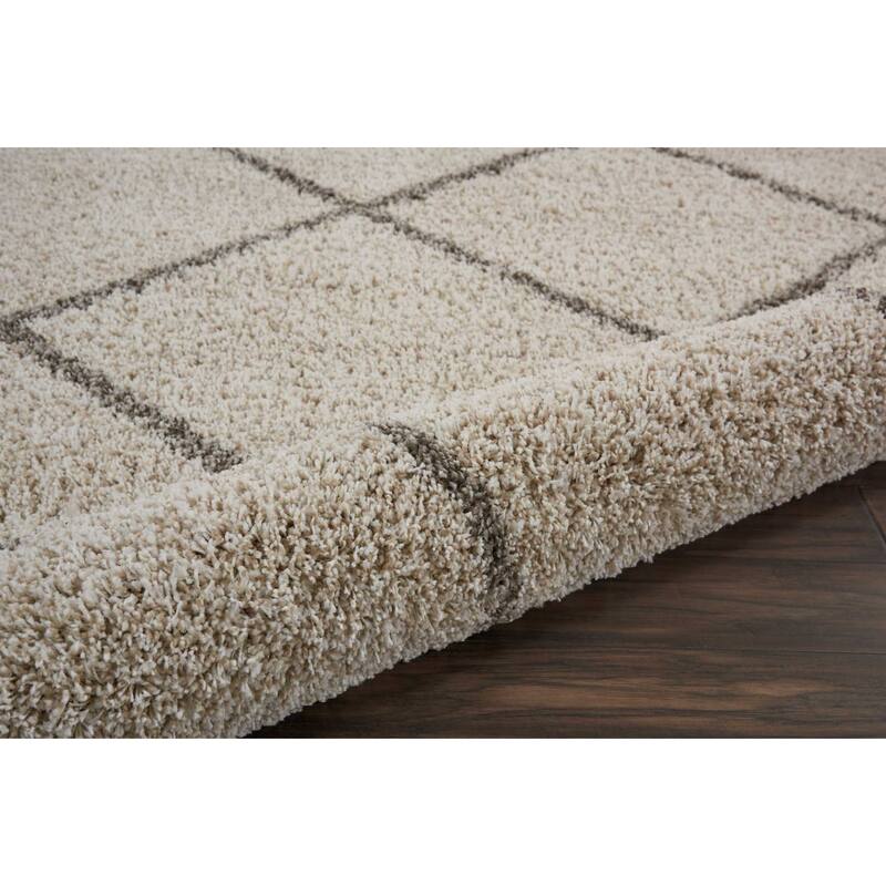 Nourison Brisbane Large Diamond Geometric Modern Shag Area Rug