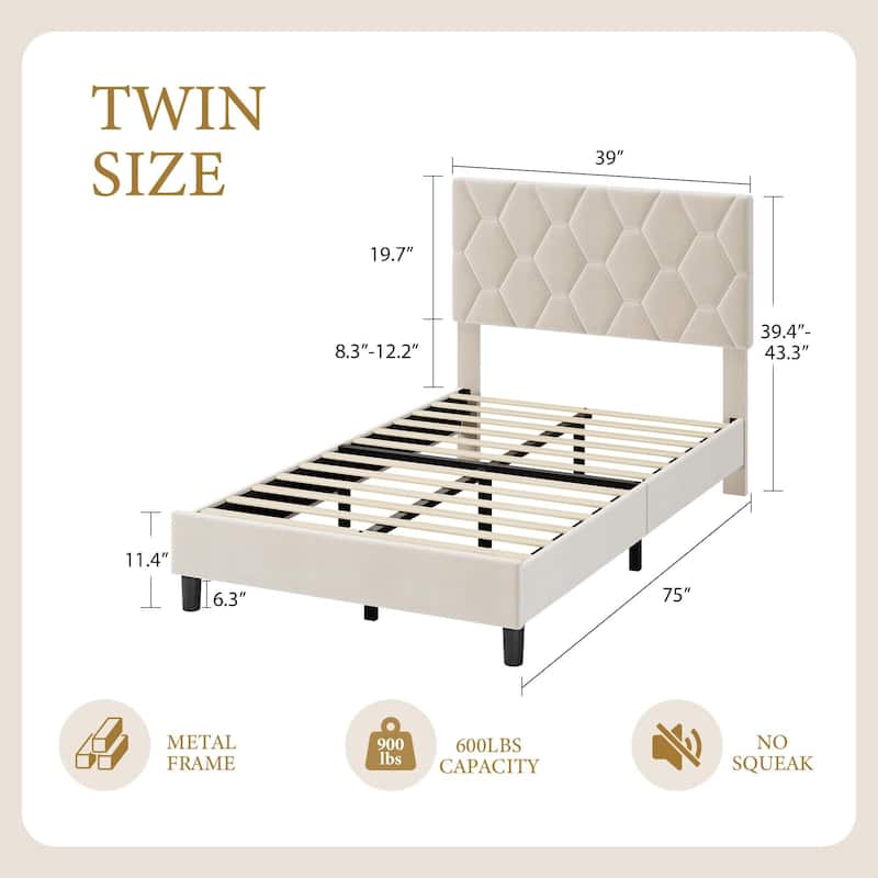 Heavy-Duty Full Platform Bed Frame with Strong Wood Slats