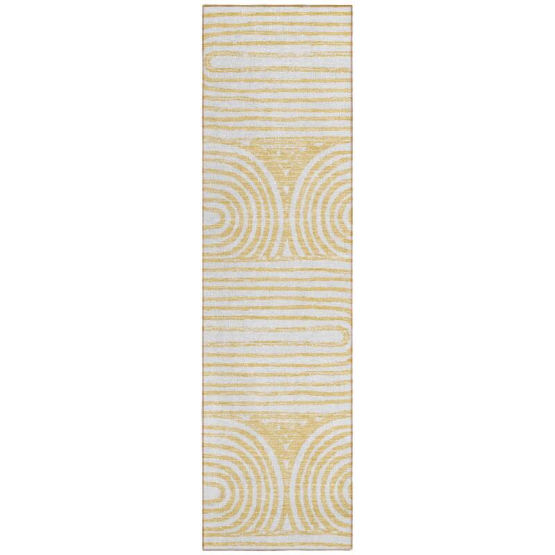 Machine Washable Indoor/ Outdoor Modern Vibes Chantille Rug