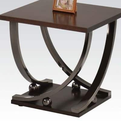 23" Black and Brown End Table - Black and Brown