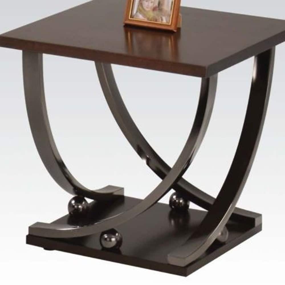 23" Black and Brown End Table - Black and Brown