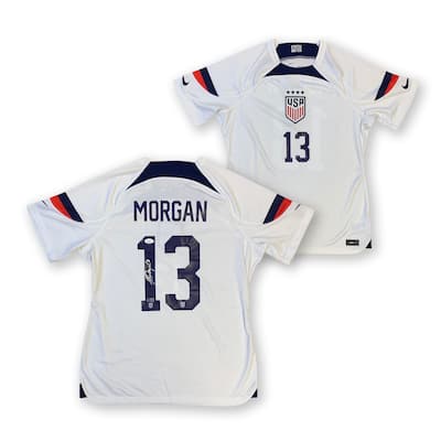 Alex Morgan Autographed USA Womens National Team USWNT World Cup Signed Nike Soccer Jersey JSA COA White - 8'6" x 11'6"