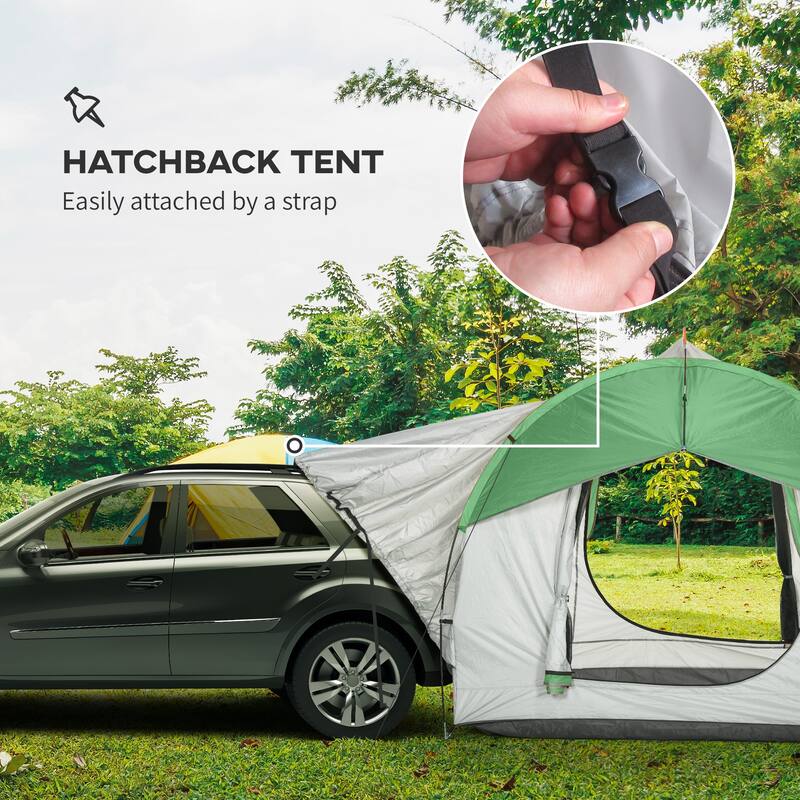 Outsunny SUV Tent, 2000mm Waterproof Truck Tent with 3 Doors and Mesh Window