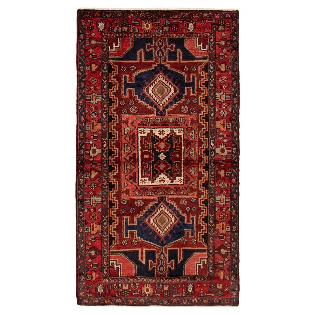 ECARPETGALLERY Hand-knotted Konya Anatolian Red Wool Rug - 3'11 x 7'0