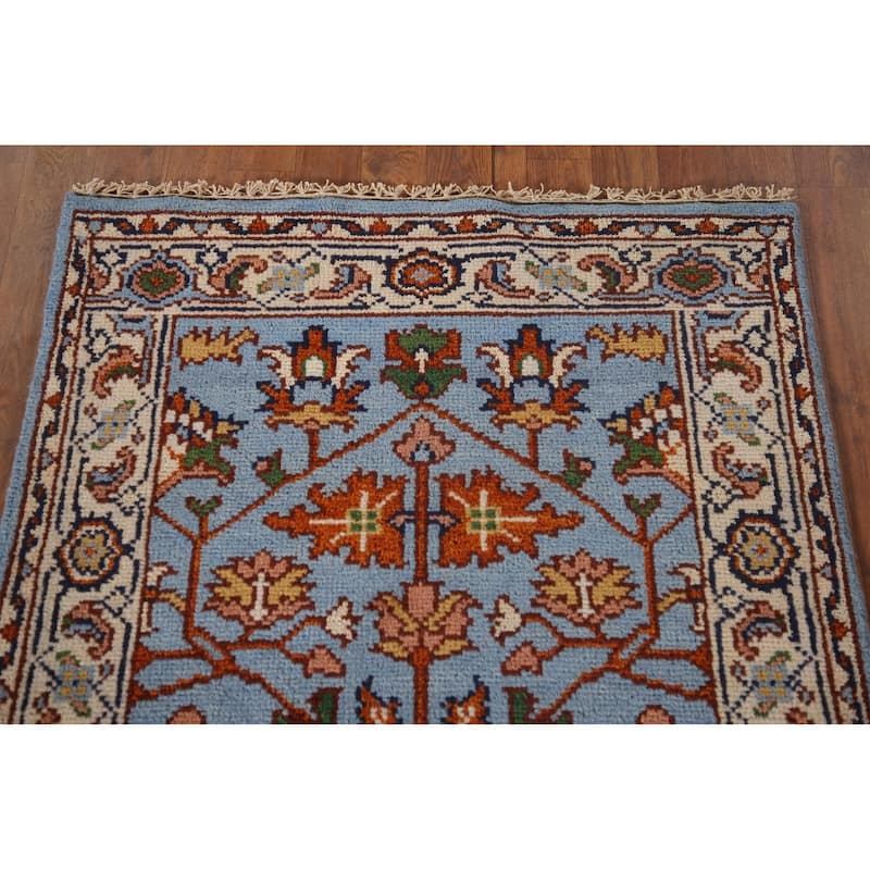 All-Over Floral Heriz Serapi Oriental Accent Rug Handmade Wool Carpet - 3'11"x 5'0"