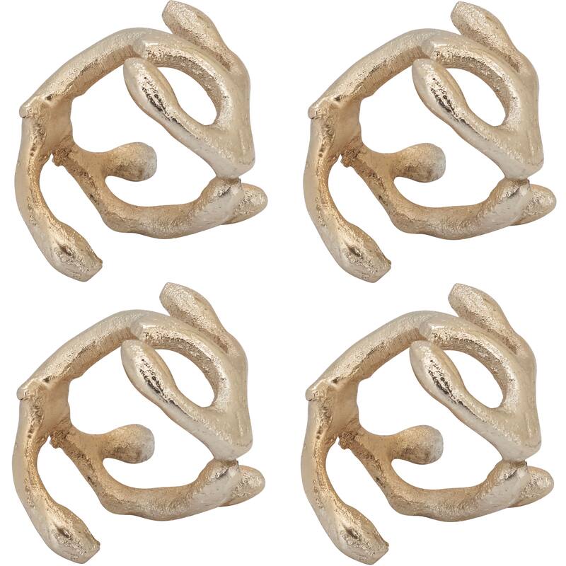 Twigs Design Napkin Rings (Set of 4)