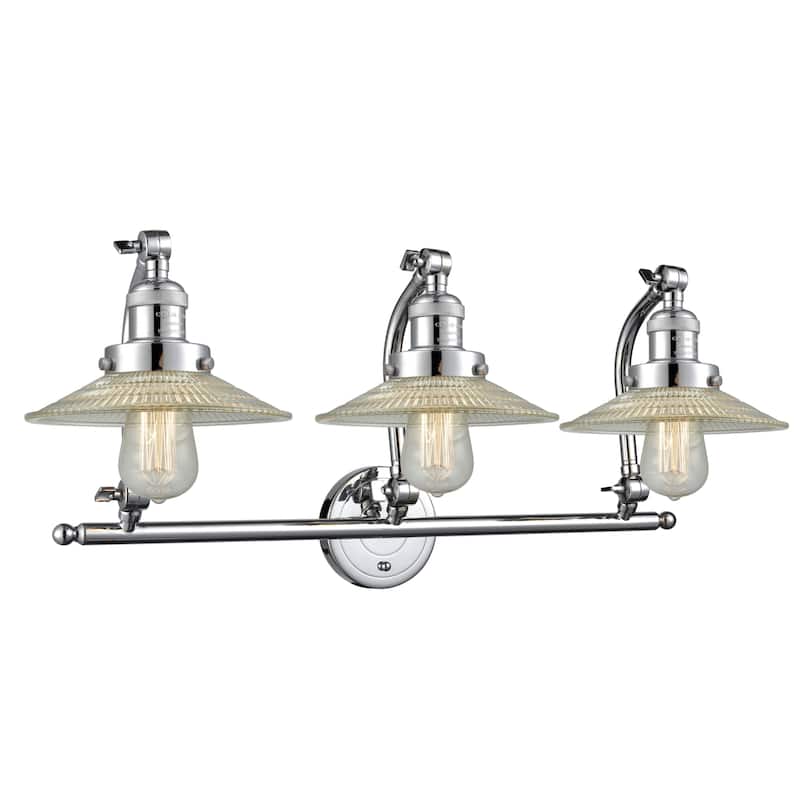 Innovations Lighting Halophane 3 Light 28" Wide Bathroom Vanity Light - Polished Chrome / Flat