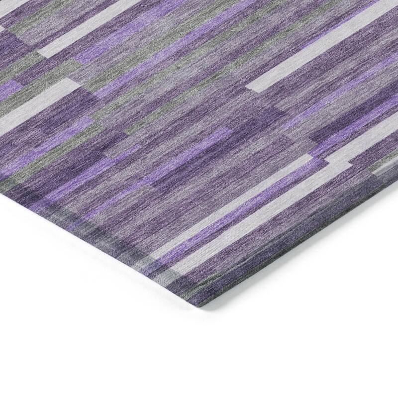 HomeRoots Striped Transitional Rectangle Outdoor Rug