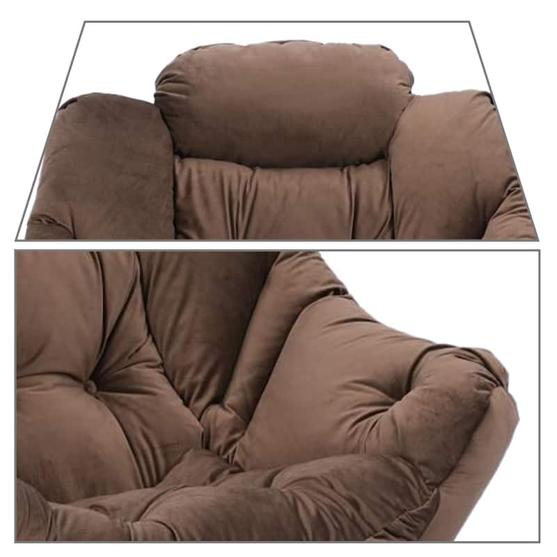 Modern Stylish Fabric Upholstered Accent Leisure Chair with an Ottoman