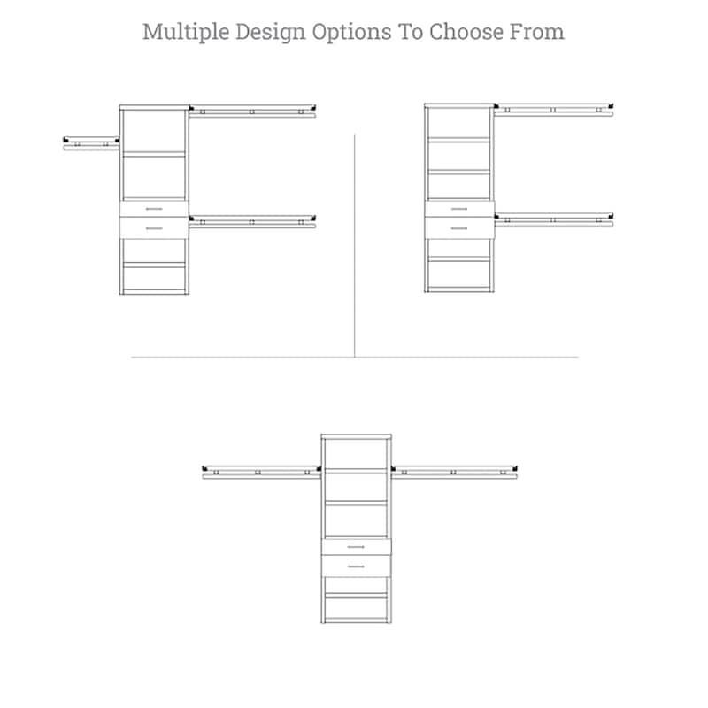 John Louis Home Solid Wood Reach-In Simplicity Closet Sytem with 2-Drawers Red Mahogany