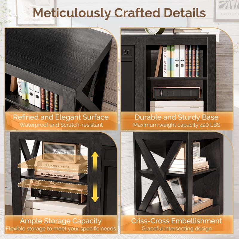 TV Stand with Optional Fireplace for TVs up to 70in Farmhouse Entertainment Center with Adjustable Shelves