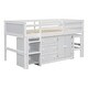 preview thumbnail 21 of 20, Twin Size Wood Low Loft Bed With Pull-Out Desk, Drawers, Cabinet, and Shelves