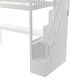preview thumbnail 14 of 16, Twin Size Loft Bed with Storage Staircase & Study Desk, Vintage side Rail, Solid Wood Slats Support, Rustic style for Bedroom