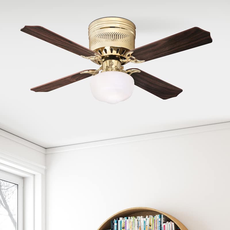 Westinghouse Lighting Casanova Supreme 42-Inch 4-Blade Indoor Ceiling Fan with LED Light and Opal Schoolhouse Glass