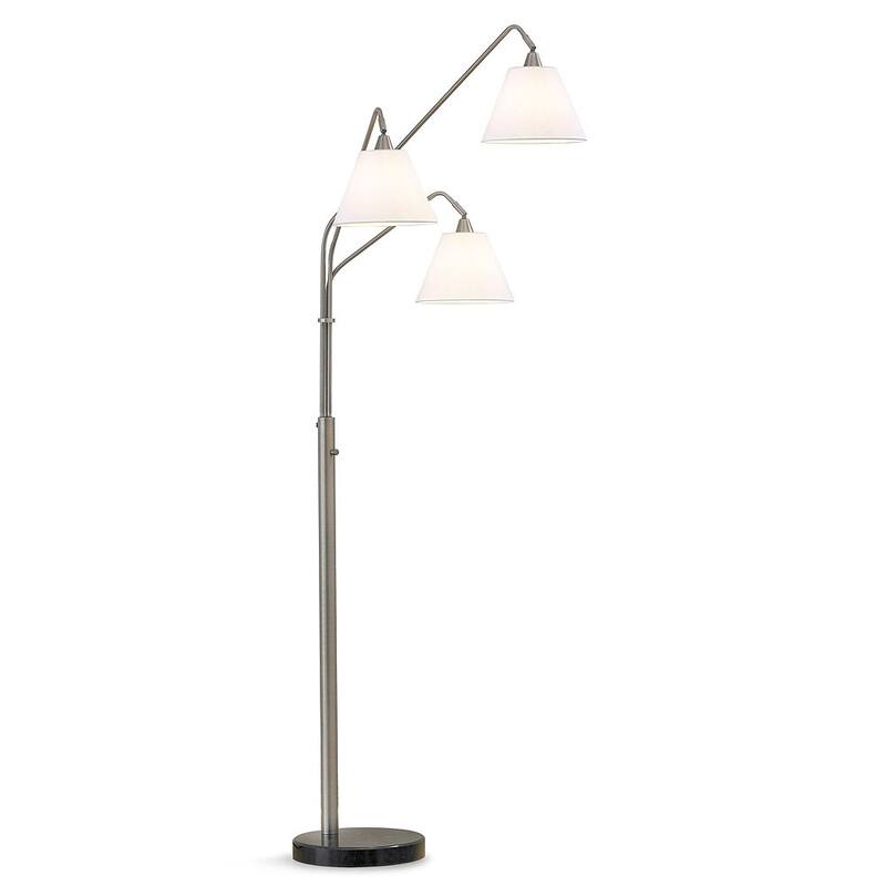 Midtown 3 Light Arch Floor Lamp with Fabric Shades