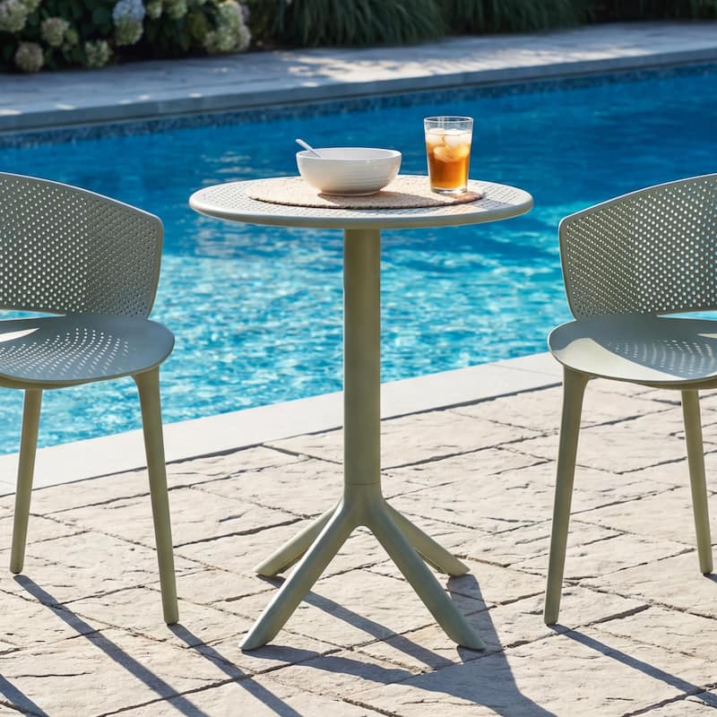 Christopher Knight Home - Cedric Modern Outdoor Plastic Bistro Table - Sage Green