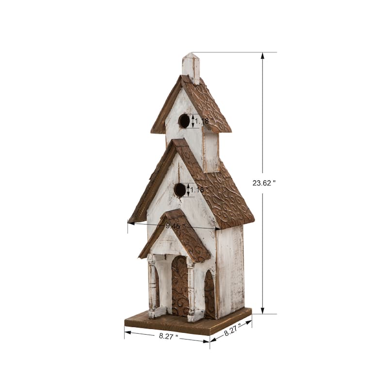Glitzhome 24"H Extra-Large Farmhouse Rustic Wood Birdhouse
