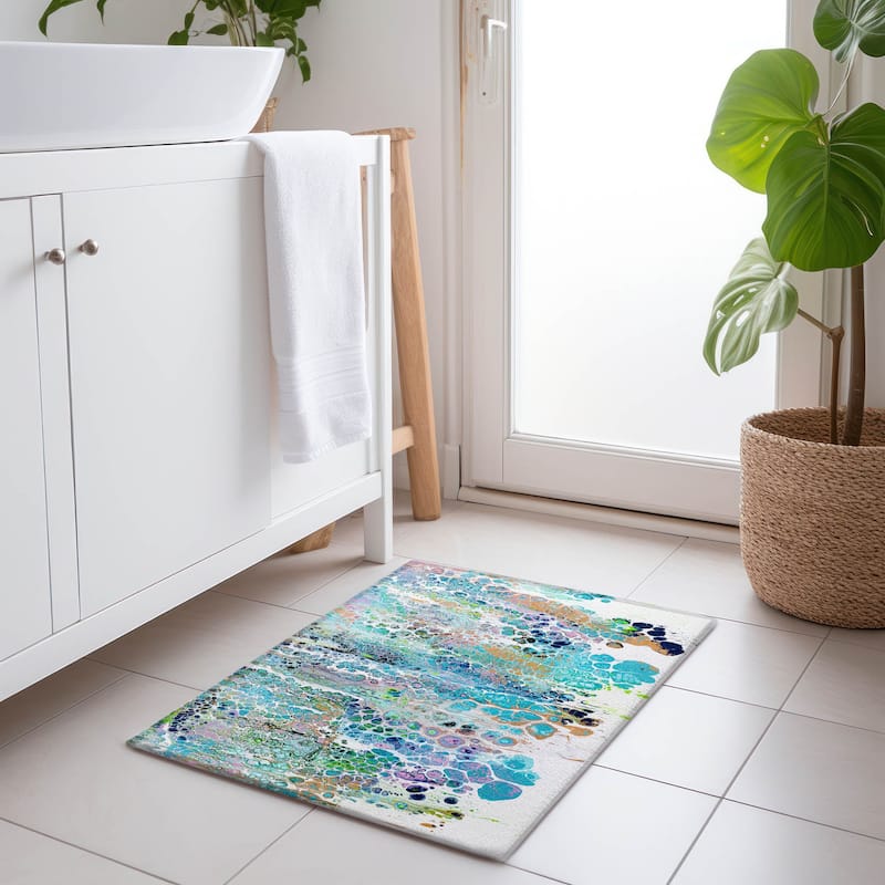Premium Washable Super Soft Abstract Contemporary Mayfield Rug - Multi - 1' 8" x 2' 6" - Rectangle