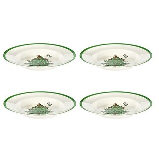 Spode Set of 4 Christmas Tree Soup Plates - 9 in