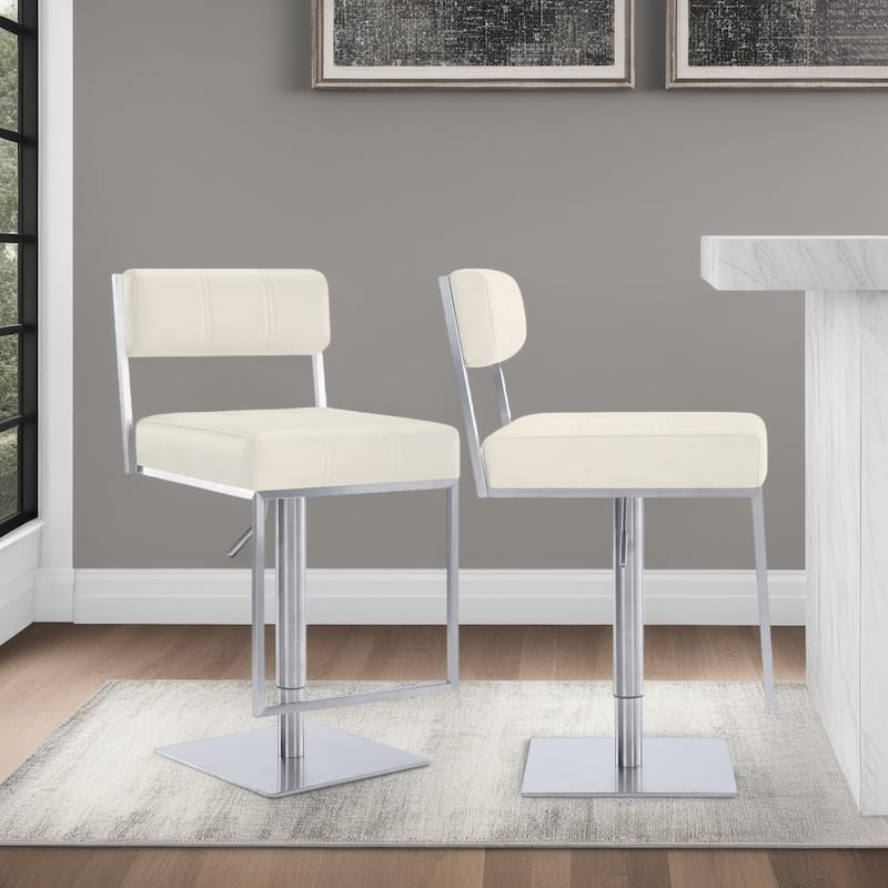 Michele Modern Upholstered Adjustable Height Swivel Barstool