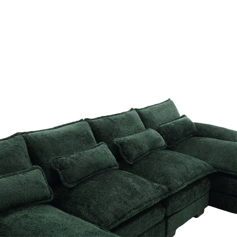 Modern Large U-Shape Sectional Sofa, Chenille Fabric, Memory Foam, Easy Assembly