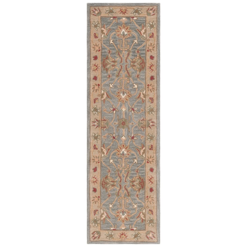 SAFAVIEH Handmade Heritage Kimono Traditional Oriental Wool Rug - 2'3" x 10' Runner - Blue/Beige