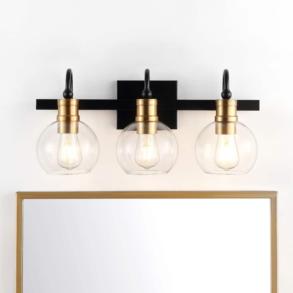 Kurtz Iron/Glass Rustic Vintage LED Vanity Light, by JONATHAN Y