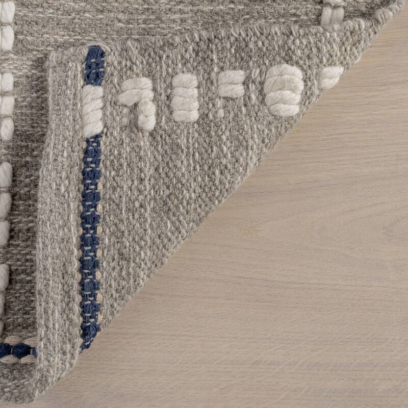 Morgan Geometric Check Wool and Cotton Area Rug