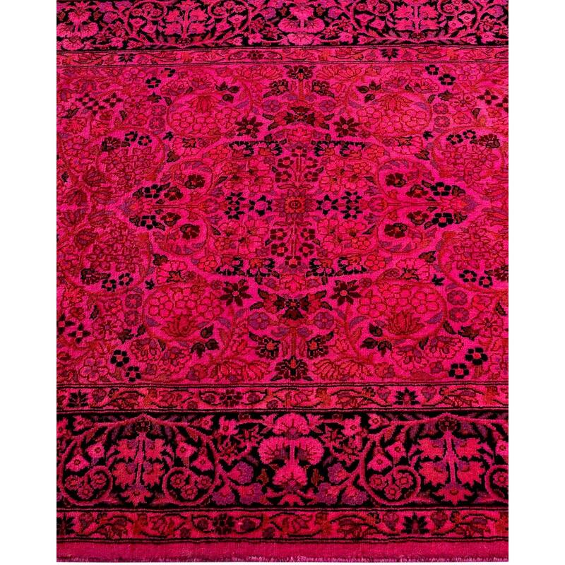 Overton Hand Knotted Wool Vintage Inspired Modern Contemporary Overdyed Pink Area Rug - 3' 1" x 5' 4"
