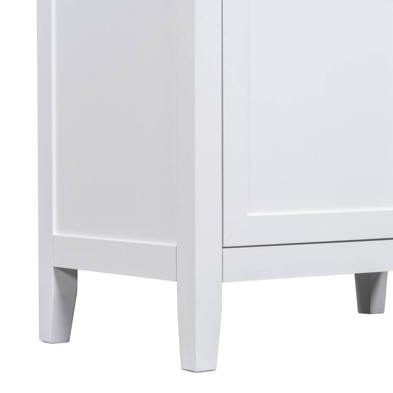 30 inch Freestanding Bathroom Vanity Set in White with Integrated Ceramic Sink - 30'' x 18''