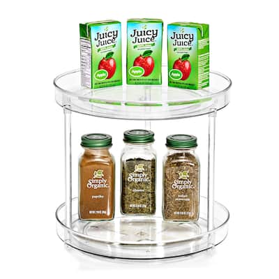 Sorbus Clear Lazy Susan Organizer Versatile Kitchen Cabinet Turntable for Pantry Fridge and Bathroom Storage