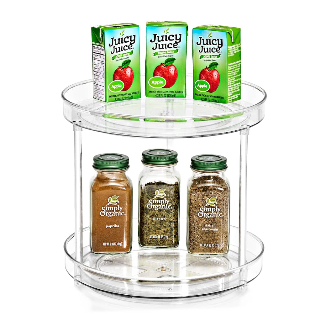 Sorbus Clear Lazy Susan Organizer Versatile Kitchen Cabinet Turntable for Pantry Fridge and Bathroom Storage