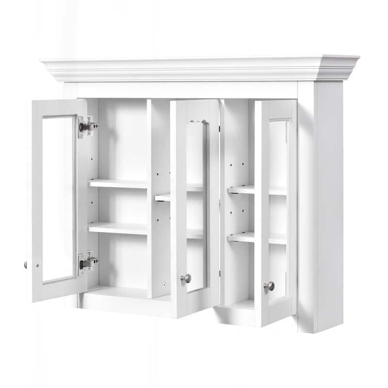 Versatile Bathroom Wall-Mounted Cabinet with Adjustable Shelves and Stylish Mirror
