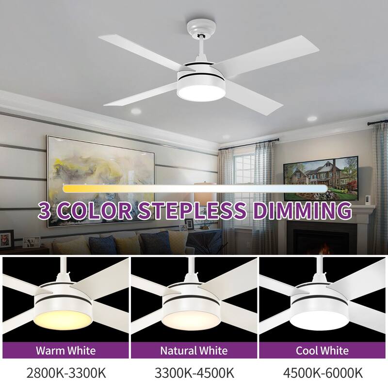48" Ceiling Fan with LED Lights and Remote Control