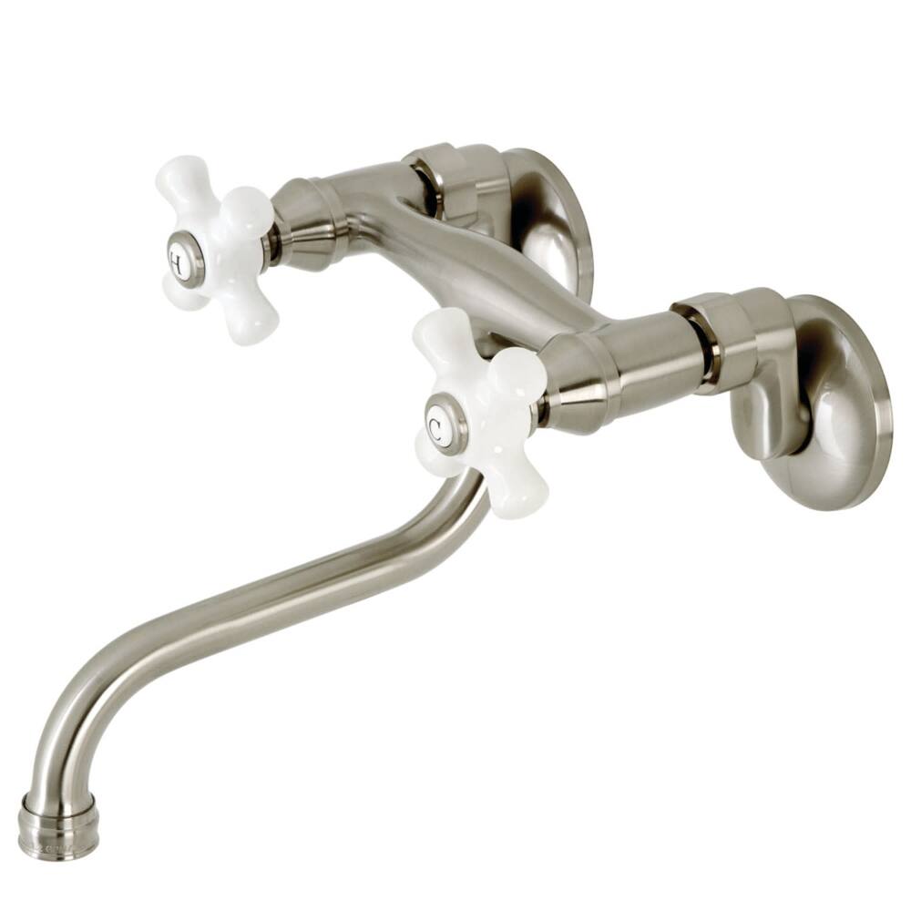 Kingston Brass KS616 Kingston 1.2 GPM Wall Mounted Bridge Bathroom