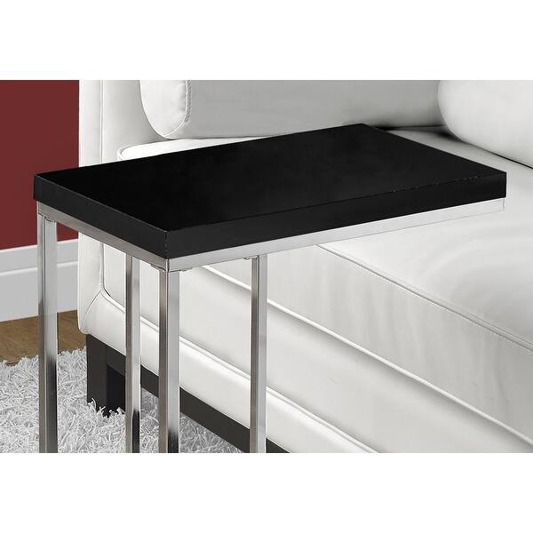 Monarch 3018 Glossy Black With Chrome Metal Accent Table On Sale Overstock 31686473