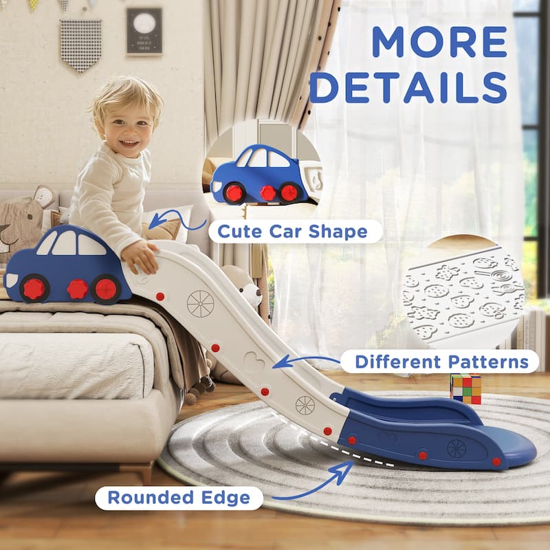 Extra Long Yellow Kids Slide for Sofa and Bed with Safe Buffer Design for Toddlers 18 to 48 Months