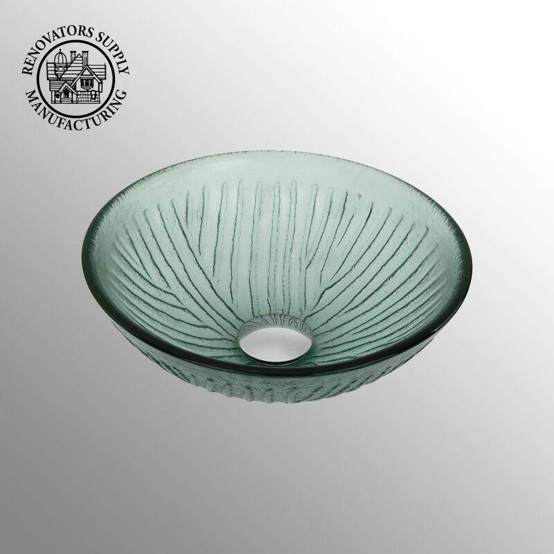 Countertop Glass Vessel Sink 12" Round Bathroom Sink with Drain Renovators Supply